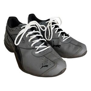 Puma Kid’s Charcoal Athletic Sneakers with New White Laces